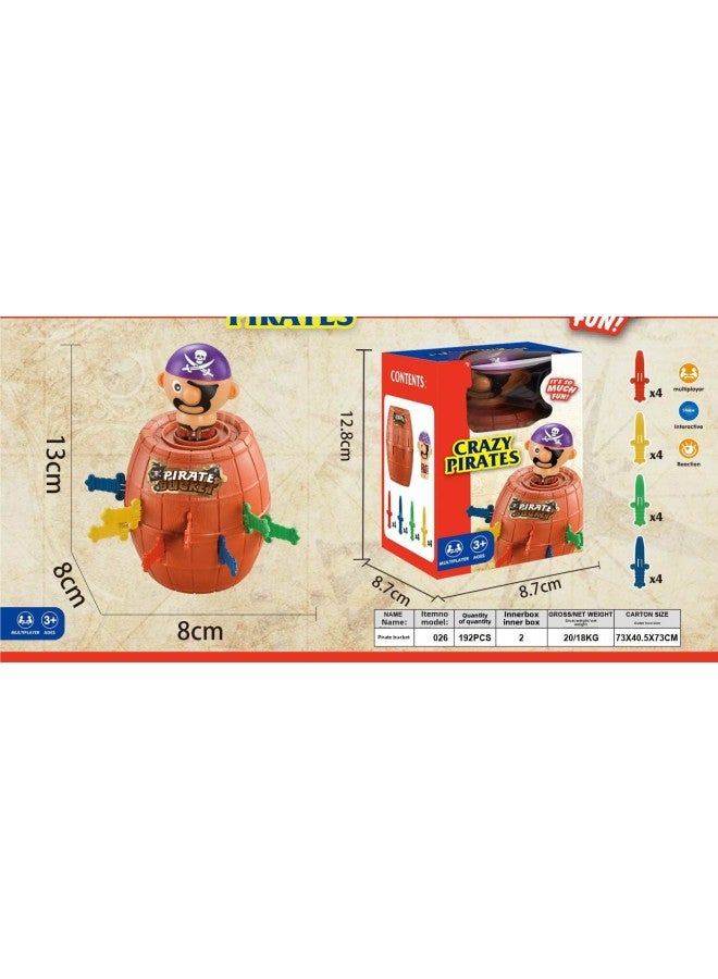 Children's Desktop Pirate Ship Balance Game Ice-breaking Penguin Draw Game Parent-child Interactive Leisure And Entertainment Play-color:026 Pirate Bucket-display Box  - Image 1
