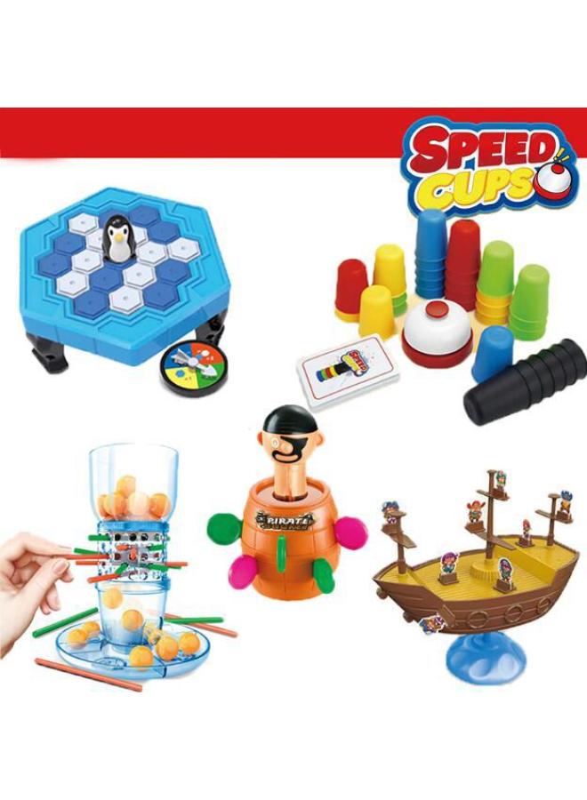 Children's Desktop Pirate Ship Balance Game Ice-breaking Penguin Draw Game Parent-child Interactive Leisure And Entertainment Play-color:026 Pirate Bucket-display Box  - Image 2