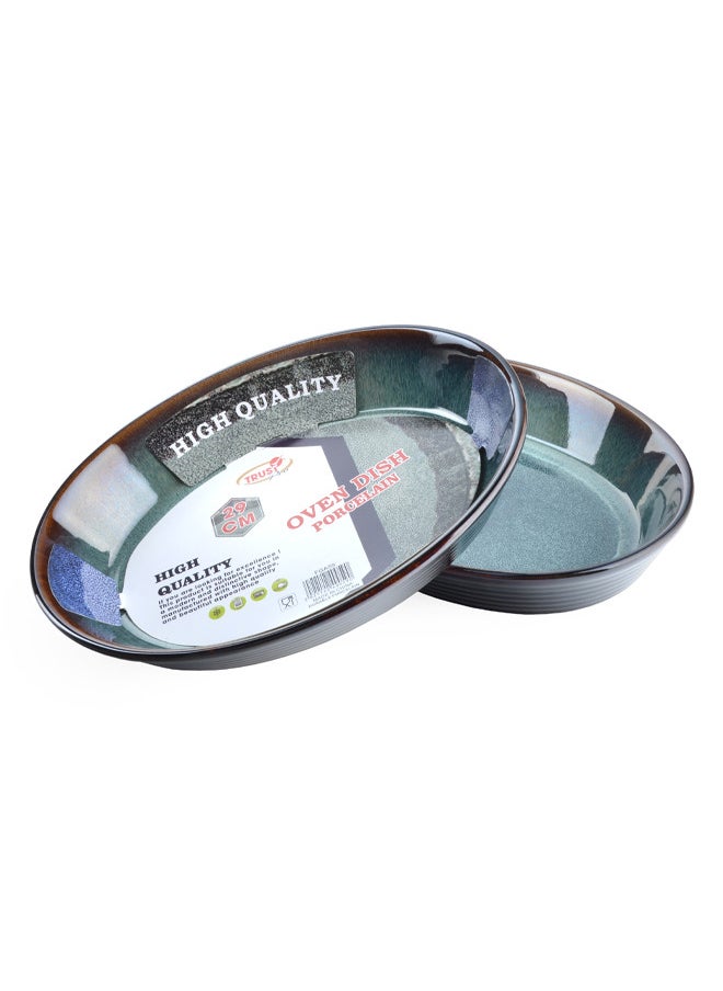 Trust 2-Piece Oval Porcelain Baking Dish 29CM Dark Green  - Image 3