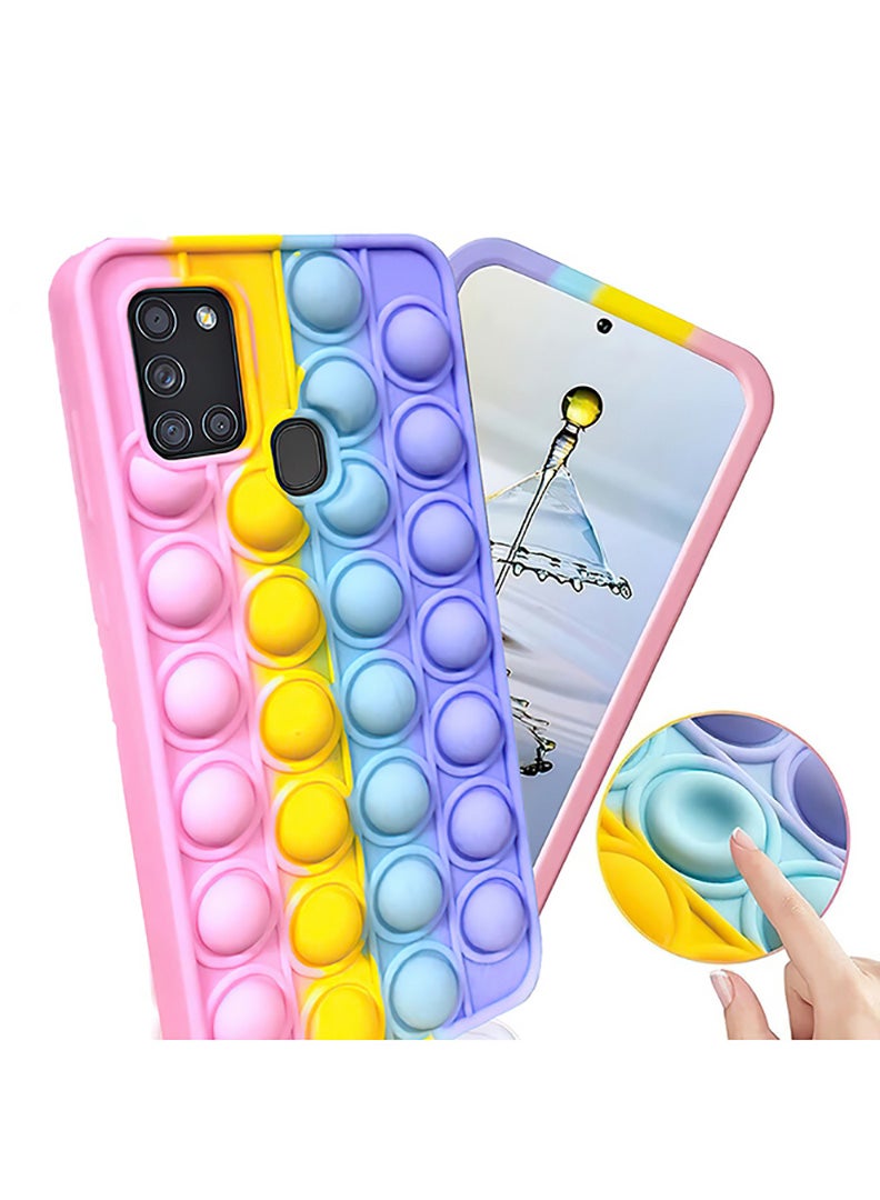 Theodor Push Pop Bubble Fidget Toy Protective Case Cover for Samsung A21s Multicolour - Image 1