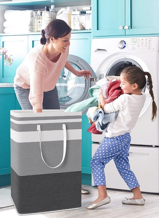 2-pack Laundry Hamper, 75L Collapsible Large Laundry Baskets with Easy Carry Handles, Freestanding Waterproof Clothes Hamper, Storage Basket for Toys Clothes, Laundry Organizer - Image 4