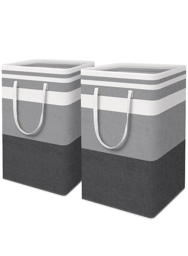2-pack Laundry Hamper, 75L Collapsible Large Laundry Baskets with Easy Carry Handles, Freestanding Waterproof Clothes Hamper, Storage Basket for Toys Clothes, Laundry Organizer - Image 1