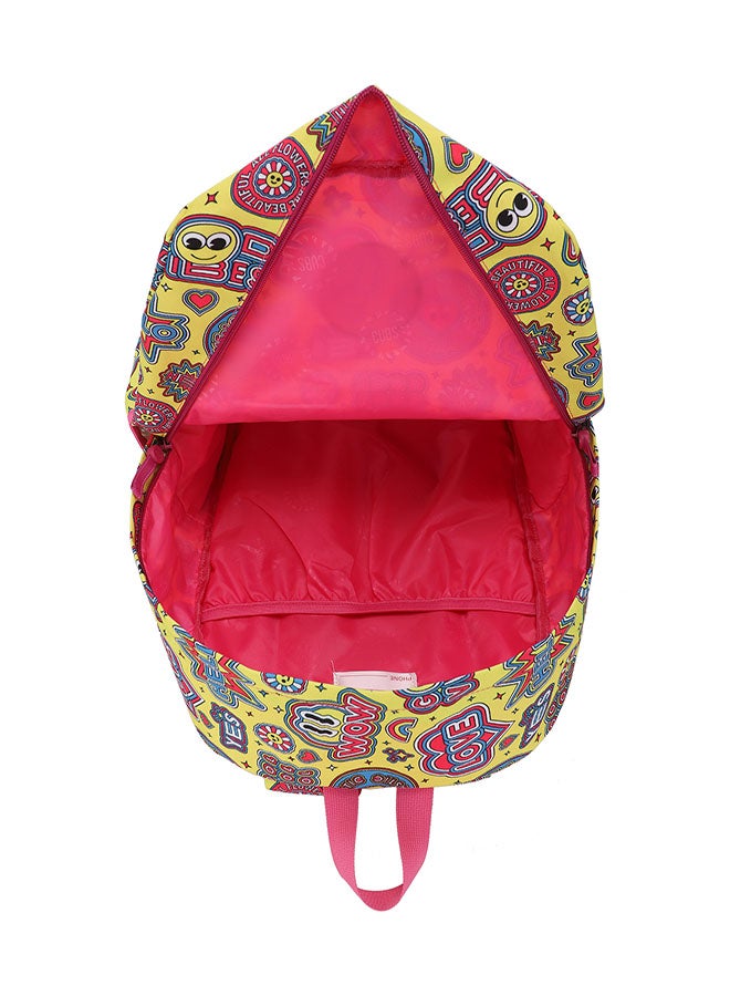 CUBS Smiley Print Waterproof Kids 28L Backpack with zip closure Ideal for 6-12 years age group, Compatible with 15" Laptop - Image 4