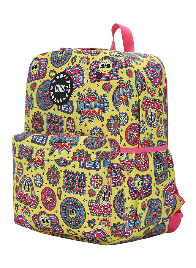 CUBS Smiley Print Waterproof Kids 28L Backpack with zip closure Ideal for 6-12 years age group, Compatible with 15" Laptop - Image 2