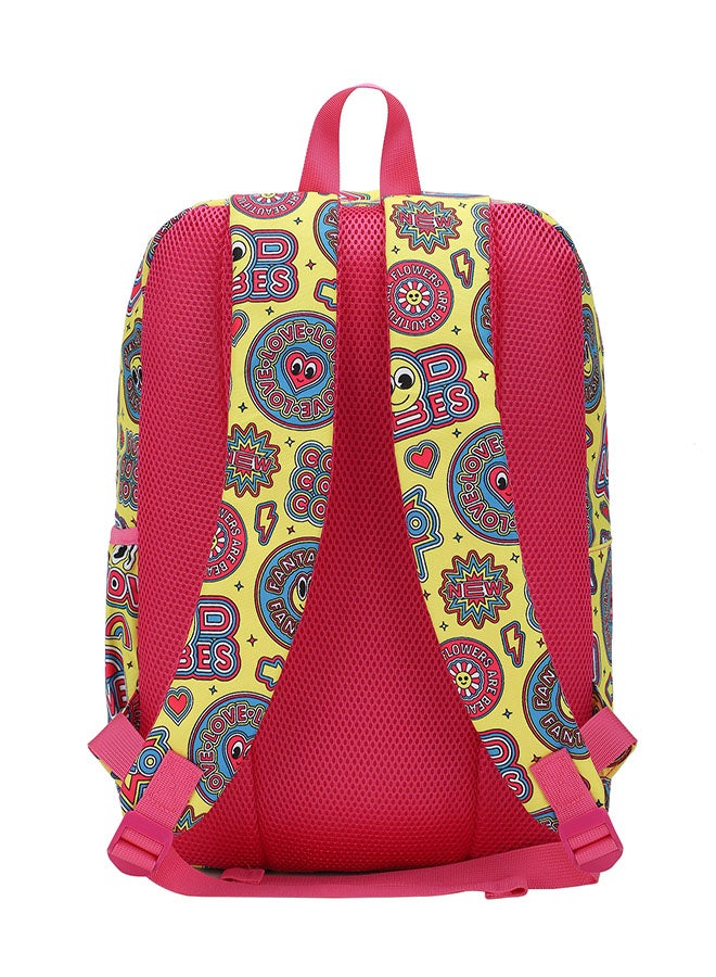 CUBS Smiley Print Waterproof Kids 28L Backpack with zip closure Ideal for 6-12 years age group, Compatible with 15" Laptop - Image 3