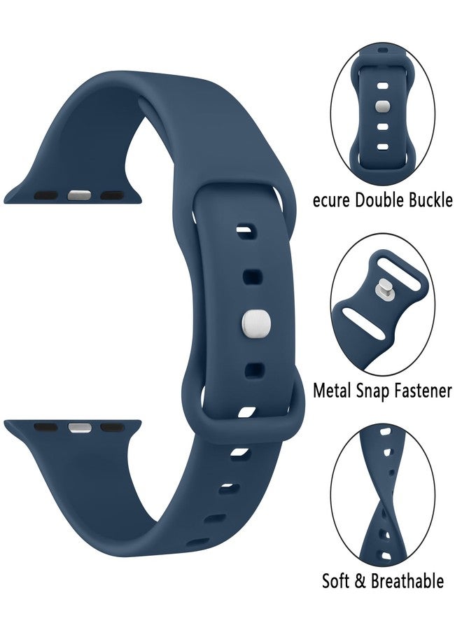 Mugust Sport Bands Compatible with Apple Watch Band 45mm 44mm 42mm, Soft Silicone Correa Wristband Replacement Strap Compatible for Apple Watch Ultra 2/Ultra SE/SE 2 iWatch Series 9 8 7 6 5 4 3 Women Men, - Image 2