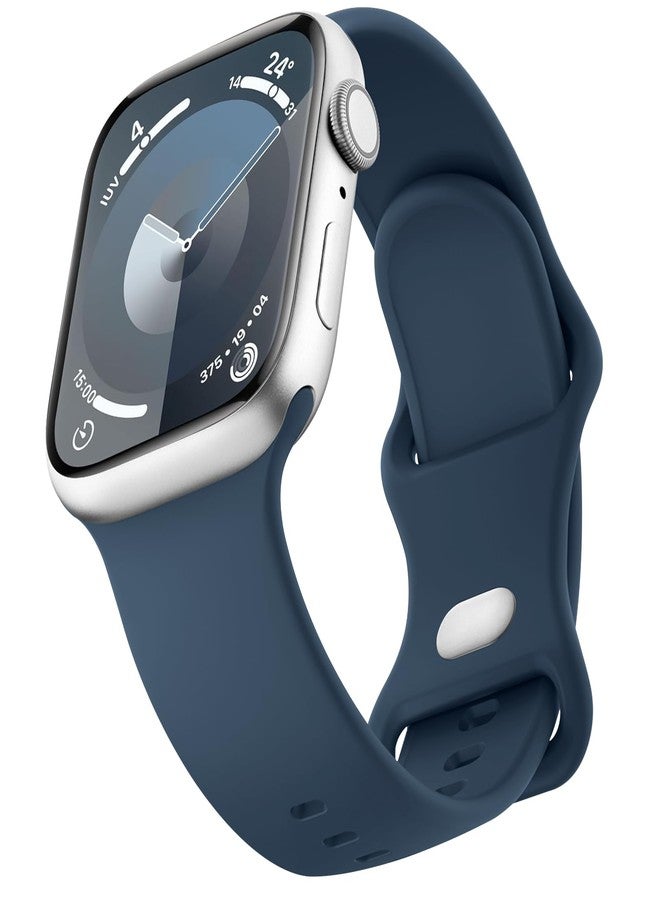 Mugust Sport Bands Compatible with Apple Watch Band 45mm 44mm 42mm, Soft Silicone Correa Wristband Replacement Strap Compatible for Apple Watch Ultra 2/Ultra SE/SE 2 iWatch Series 9 8 7 6 5 4 3 Women Men, - Image 1