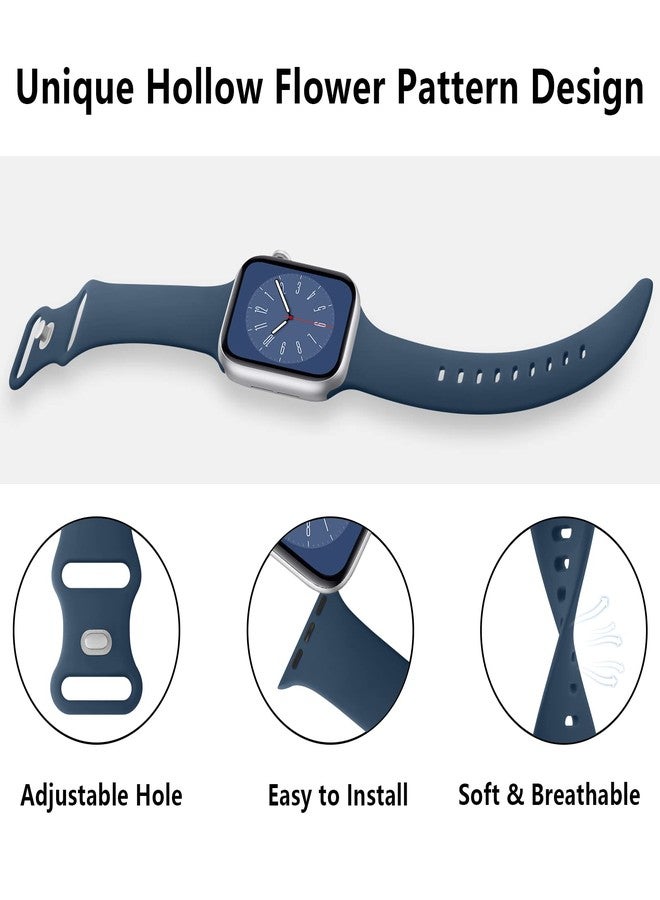Mugust Sport Bands Compatible with Apple Watch Band 45mm 44mm 42mm, Soft Silicone Correa Wristband Replacement Strap Compatible for Apple Watch Ultra 2/Ultra SE/SE 2 iWatch Series 9 8 7 6 5 4 3 Women Men, - Image 4