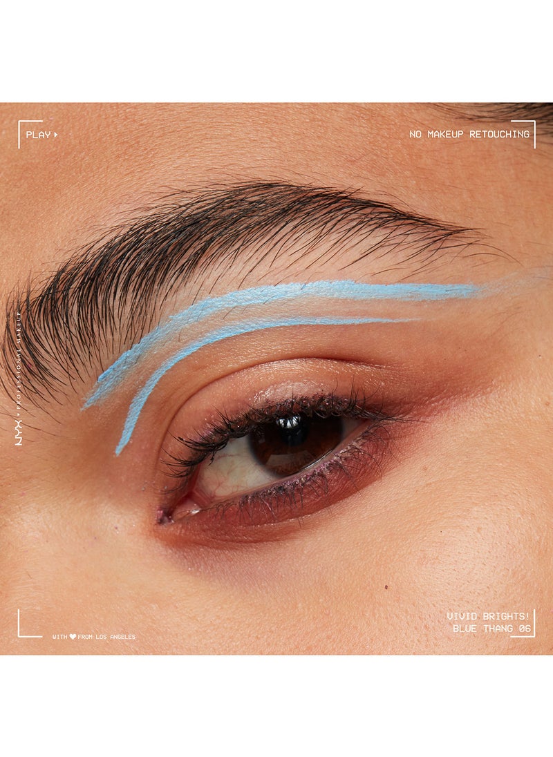NYX PROFESSIONAL MAKEUP محدد العيون السائل الملون Vivid Brights - Blue Thang  - Image 4
