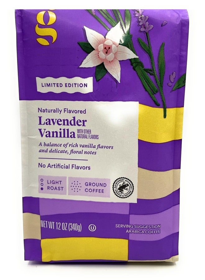 Lavender Vanilla Light Roast Ground Arabica Coffee, Limited Edition, Naturally Flavored,12oz good and gather Pack - Image 1