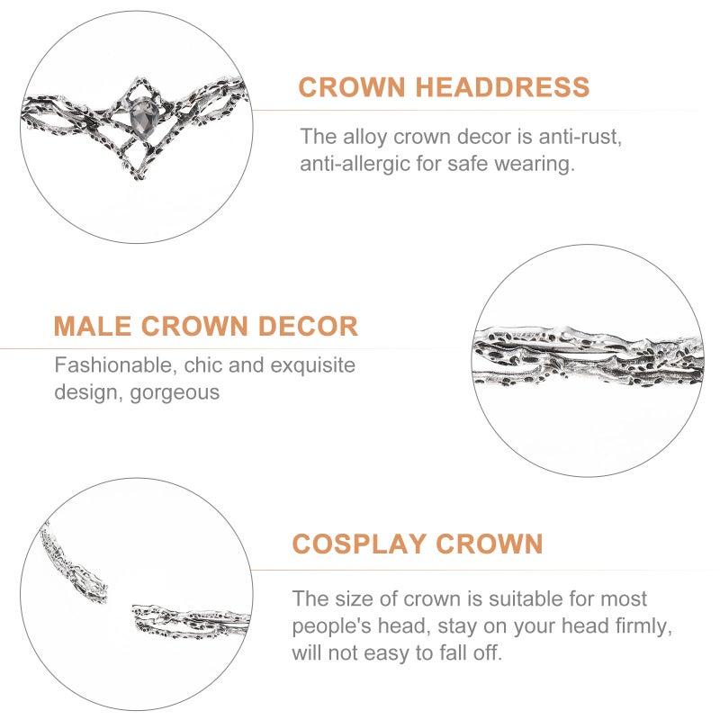 1Pc Vintage Alloy Male Headband Cosplay Costume Prop Party Hair Accessory - Image 3