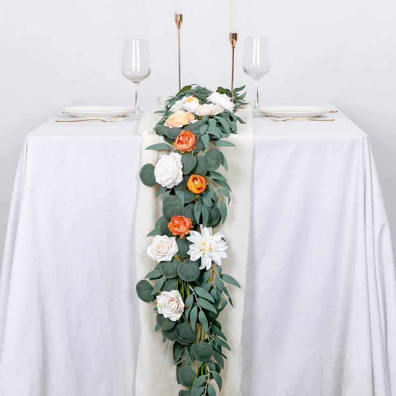Kisflower 5 Pack 6.56FT Green Eucalyptus Garland for Decoration Table with Willow Leaves Greenery Garland Fake Hanging Plants Vines for Wedding Arch Decor Party Room Home Garden Office Wall Decor - Image 2
