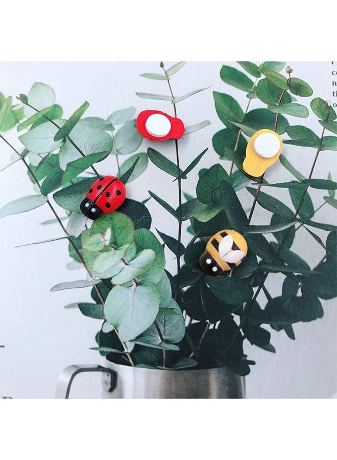 Peachjoy 120pcs Wood Bees and Wood Ladybugs Flatback Bees Wooden Ladybugs Self-Adhesive Embellishments for Craft Scrapbooking Baby Shower Birthday Party Decoration - Image 3