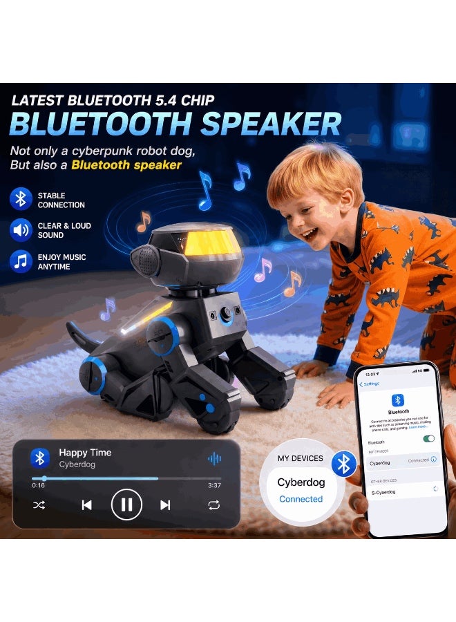 Subotech Smart Robot Dog Toy for Kids, AI Interactive Remote Control Robotic Pet with Bluetooth, One-Click Dancing, Bionic Movements, Stunt Actions, Multicolor LED Face Light Show, Rechargeable Robot Dog Gift for Boys Girls Ages 6-15 - Image 3
