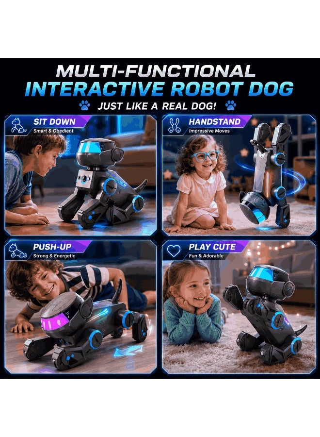 Subotech Smart Robot Dog Toy for Kids, AI Interactive Remote Control Robotic Pet with Bluetooth, One-Click Dancing, Bionic Movements, Stunt Actions, Multicolor LED Face Light Show, Rechargeable Robot Dog Gift for Boys Girls Ages 6-15 - Image 4