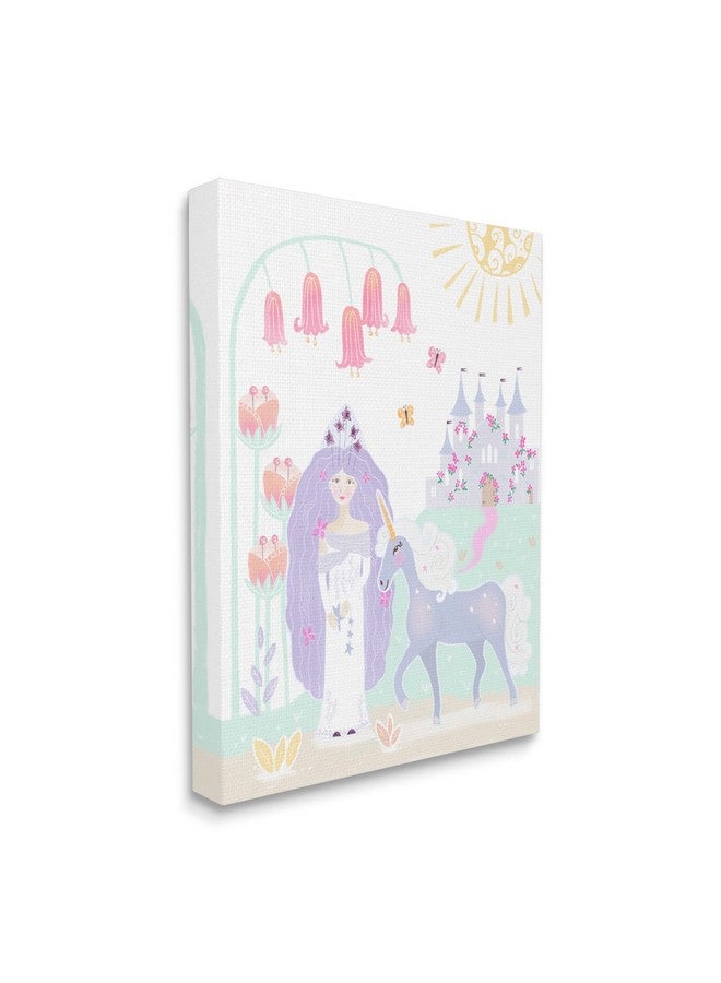 Stupell Industries Children's Princess and Unicorn Magical Fairy Tale Castle, Designed by Tina Devins Canvas Wall Art, 16 x 20, Purple - Image 2