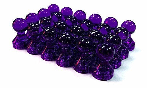 24 Purple Magnetic Push Pins  Perfect for Fridge Magnets Whiteboards and Maps Purple