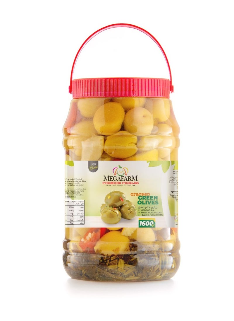 Megafarm Pickled Green Olives (Cracked) 1.6kg  - Image 1