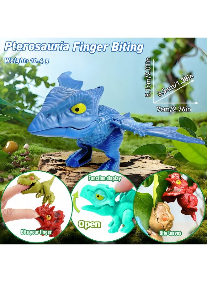 NIBEMINENT Fun Finger-Biting Dinosaur Toy - T-Rex and Various Twistable Dinosaurs
