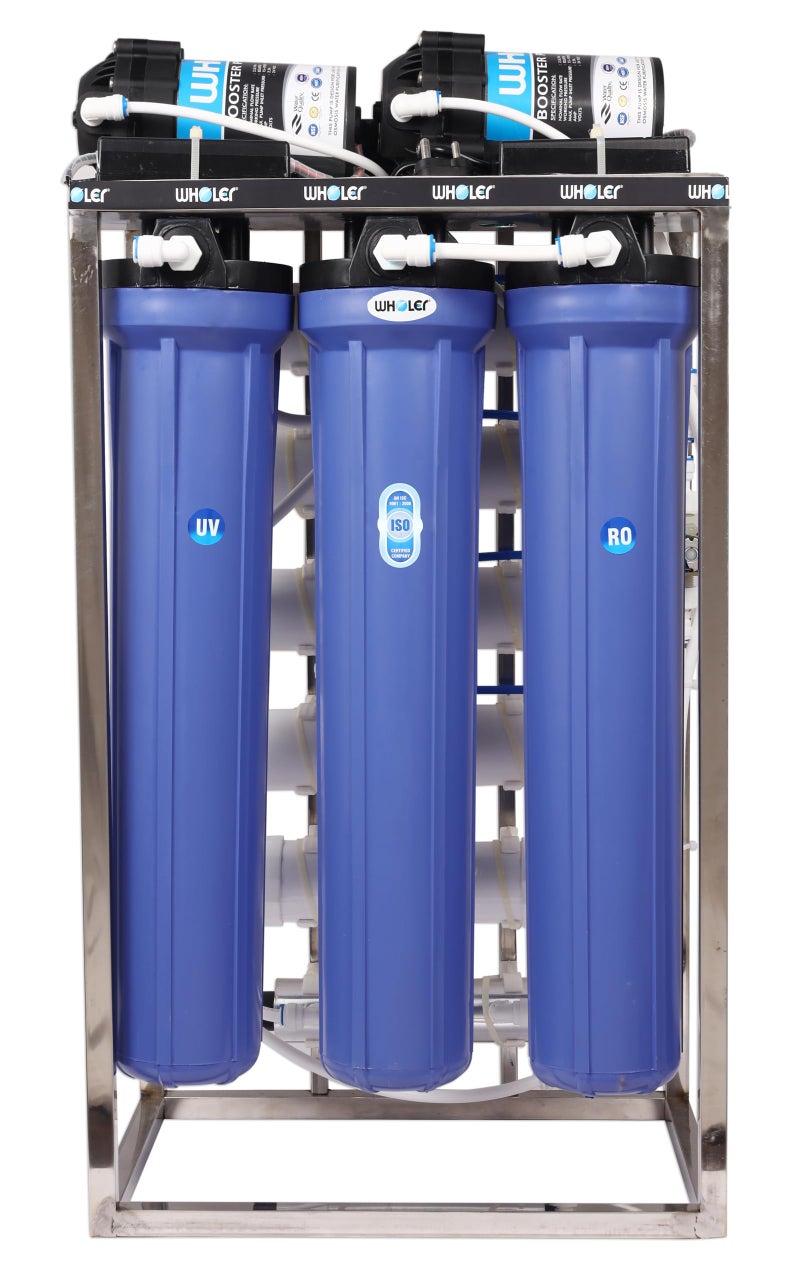 WHOLER 100 Litre Per Hour Commercial Ro+Uv Water Purifier System 100 LPH Stainless Steel, Fully Automatic With Tds Adjuster AND Auto shut off 100LPH RO+ TDS+ UV+ AUTO SHUT OFF, Activated carbon fiter. - Image 1