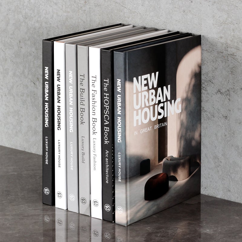 ديكور غرفة نموذج بسيط أسود أبيض رمادي كتاب مزيف عرض قاعة مبيعات مكتب ديكور سطح المكتب - Image 2