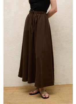 Manuka Loose Cut Linen Skirt Bitter Brown  - Image 4