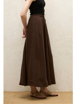 Manuka Loose Cut Linen Skirt Bitter Brown  - Image 5