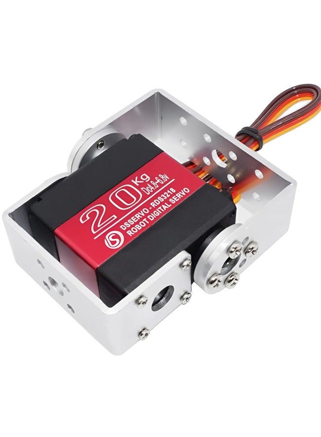 Wishiot RDS3218 20KG Servo Motor 180° Waterproof Full Metal Gear Steering Digital Servo Metal Bracket Double Bearing with U Mounting Bracket for RC Car Robot DIY 1/8 1/10 (20KG 180°) - Image 1