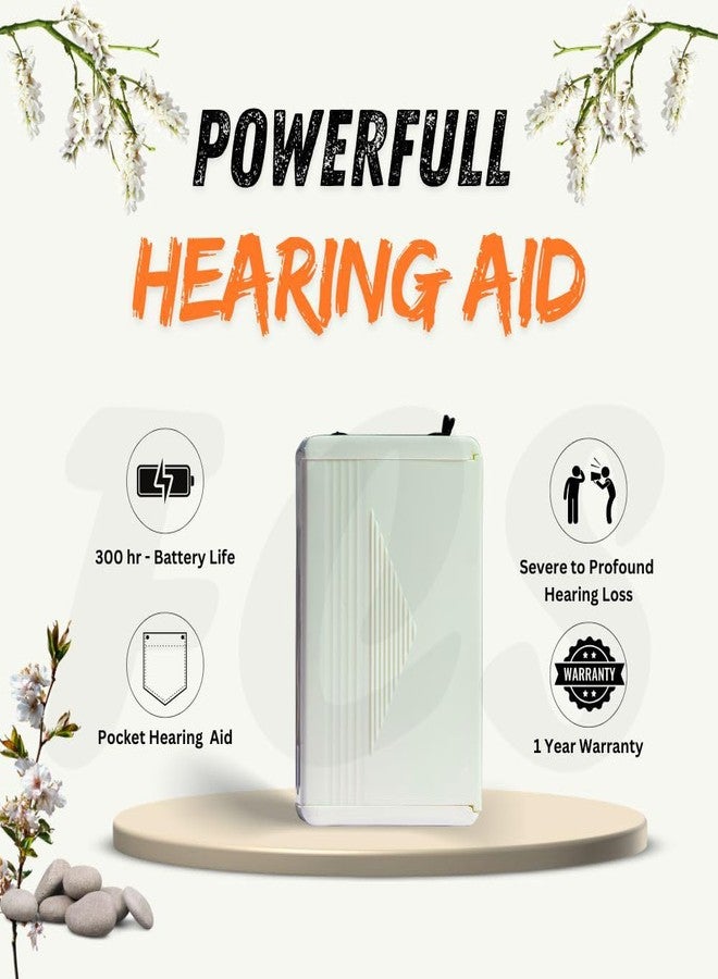 FCS Novax Maximus super power pocket hearing instrument with 3 Pin Receiver | Personal Sound Amplification Product (PSAP) for Severe to Profound hearing loss | 1 year warranty (White) - Image 2