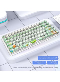 Crystal Axis X87RGB Wireless Mechanical Keyboard Ice Spirit Three-mode Bluetooth Customized Hot Plug Code Word Transparent-Colour:Dust-proof Green Axis-50g Paragraph Axis-84pro Crystal Transparent Spaceman Single-mode Wired Rgb Backlight Full-key Hot-swappable Music Rhythm-official Standard