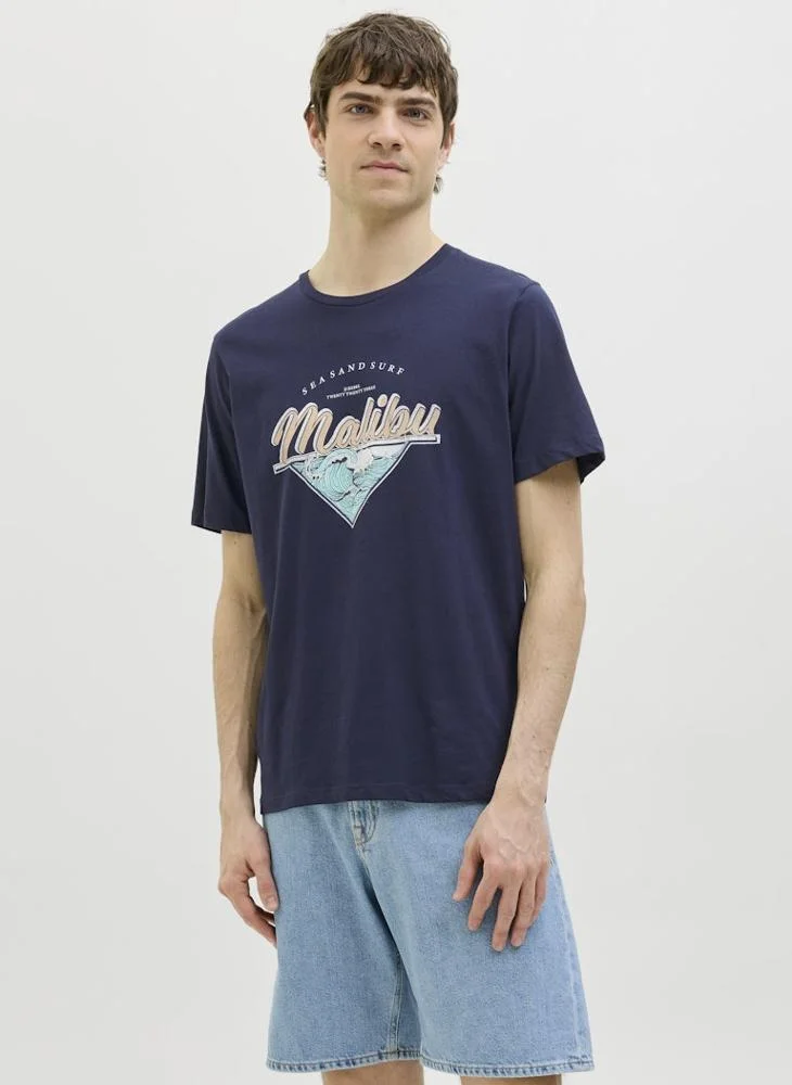 ج ج ريبل من جاك و جونز Short Sleeve Crew Neck Neck T-Shirt