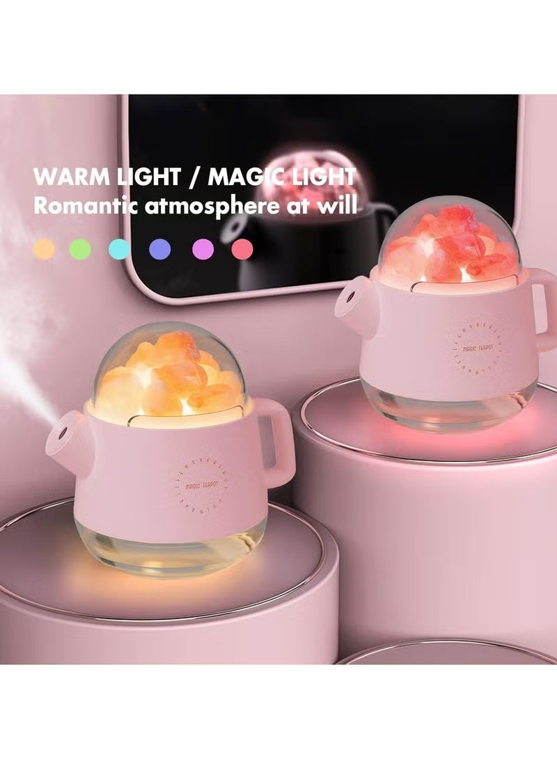 REBENUO Crystal Salt Stone Humidifier 360mL Kettle Shape & Oil Diffuser Cool Mist - Image 2
