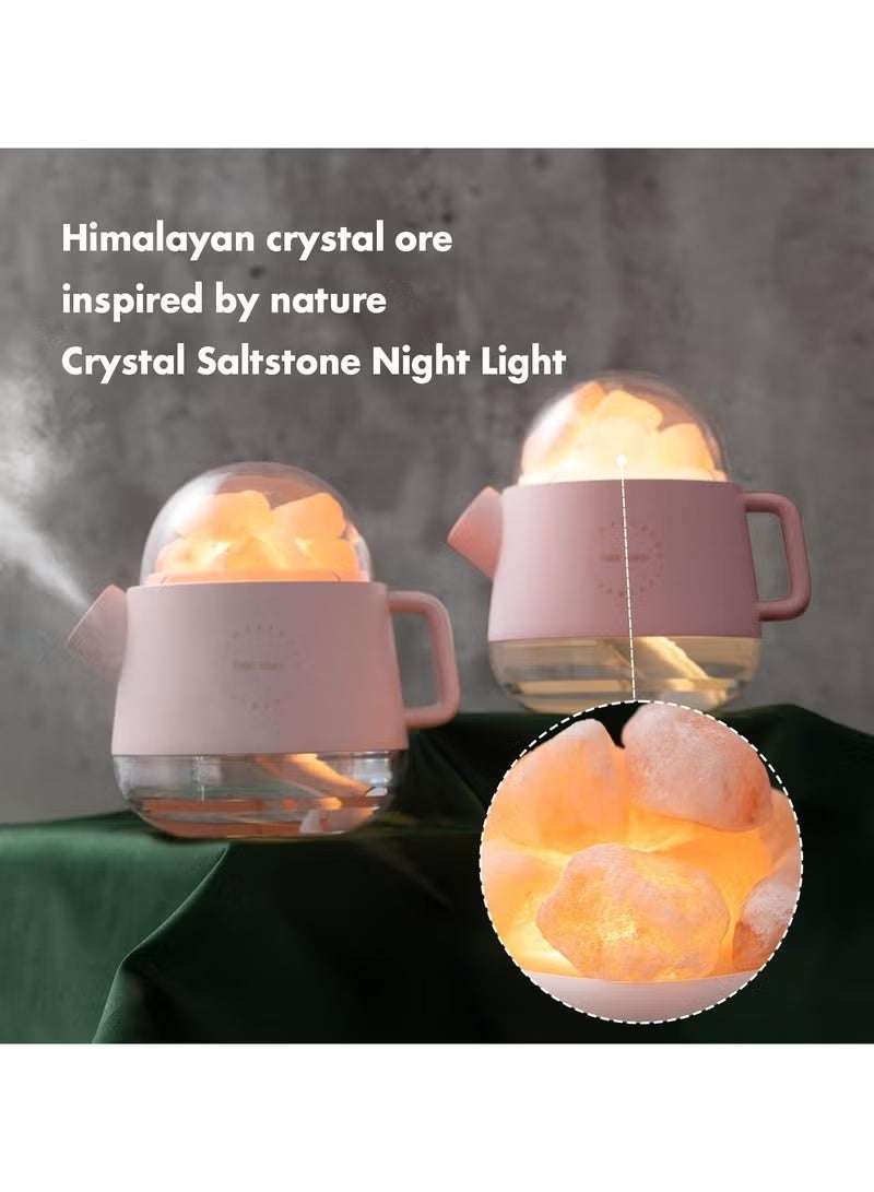 REBENUO Crystal Salt Stone Humidifier 360mL Kettle Shape & Oil Diffuser Cool Mist - Image 3