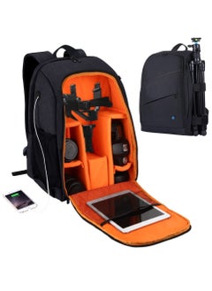 PULUZ Large Capacity Waterproof Shockproof Backpack Camera Bag w/15 Inch Laptop Compartment Rain Cover for Men Women Photographer DSLR SLR Cameras Lenses Tripod Photography Accessories  - Image 1
