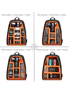 PULUZ Large Capacity Waterproof Shockproof Backpack Camera Bag w/15 Inch Laptop Compartment Rain Cover for Men Women Photographer DSLR SLR Cameras Lenses Tripod Photography Accessories  - Image 5