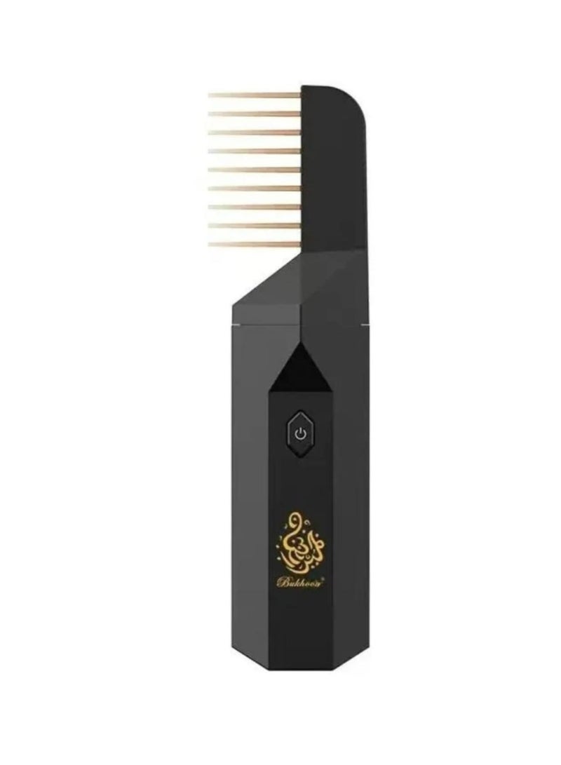 Bukhoor 2023 New Design USB Rechargeable Hair Electric Bakhoor Luxury Incense Burner Black - Image 1
