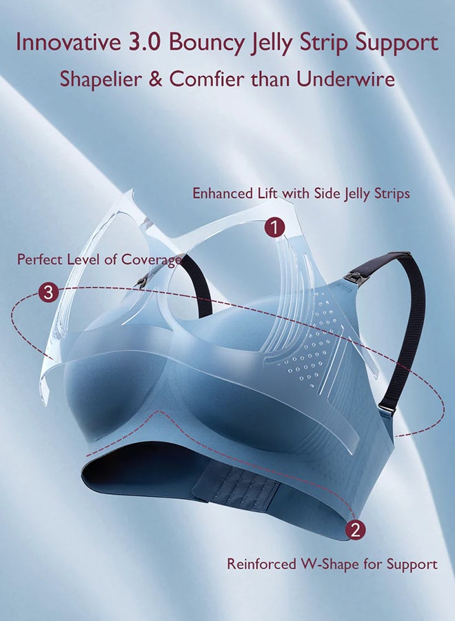 مام كوزي حمالة صدر أنيقة للرضاعة بتصميم على شكل حرف V من جيلي ستريب - Fb001 بلون أزرق نورديك - مقاس كبير - Image 4