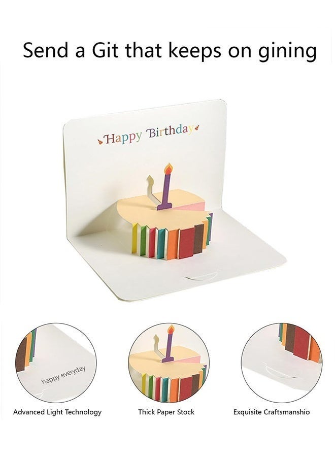 3PCS 3D Happy Birthday Card, Paper Pop Up Birthday Cards Greeting Cards with Blank Card and Envelope, Unique Birthday Gift for Women Men Kids Husband Wife Mom Dad Daughter - Image 2