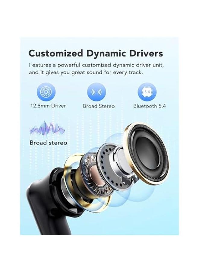 Generic - True Wireless Earbuds in-Ear Bluetooth Earphones with Mic TWS Headphones for Sport, Lightweight Fit, Premium Sound, Compatible with Android iOS Phone Tablet Laptop, Black - Image 1