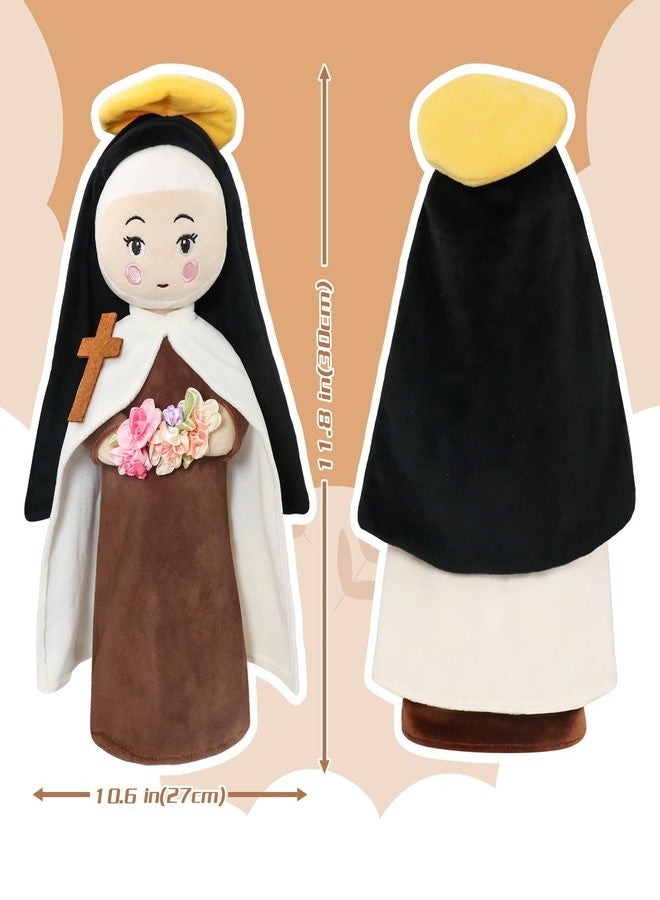free-space St. Therese of Lisieux Doll Religious Gifts Plush Figure Easter Christmas Decoration Prayer Plush Doll for Girls Boys(St.Therese Doll) - Image 3