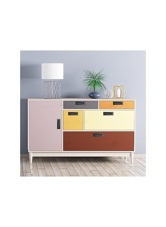 The Bros Recessed Finger Flush Pulls, 4.75" Black Stainless Steel Knob Handles with Screws, Invisible Handle for Kitchen Cupboard Wardrobe Dresser Barn Door Closet, 2 Pack - Image 2