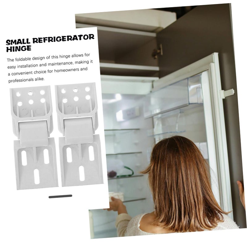 2 Pcs Folding Refrigerator Door Hinges Replacement with Screws Durable Design - Image 3