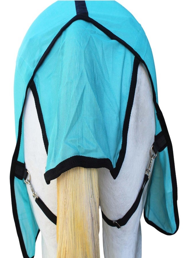 تشالنجر غطاء شبكي صيفي للخيول مقاس 76 بوصة، تدفق هواء ربيعي، لون فيروزي 7301 - Image 5