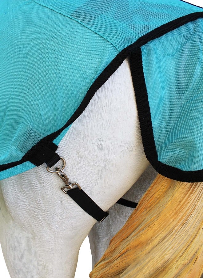 تشالنجر غطاء شبكي صيفي للخيول مقاس 76 بوصة، تدفق هواء ربيعي، لون فيروزي 7301 - Image 4