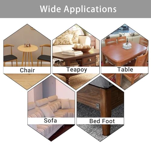 MASSMOT 48 PCS Chair Leg Floor Protector, Non Slip Furniture Pads, Floor Protector, Noise Insulation Pad, Anti Scratches Reduce Noise Chair Pads for Hardwood Floors Protectors (Circle) - Image 3