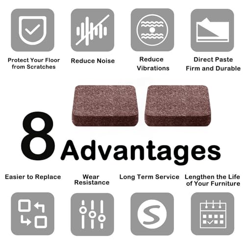 MASSMOT 48 PCS Chair Leg Floor Protector, Non Slip Furniture Pads, Floor Protector, Noise Insulation Pad, Anti Scratches Reduce Noise Chair Pads for Hardwood Floors Protectors (Circle) - Image 5