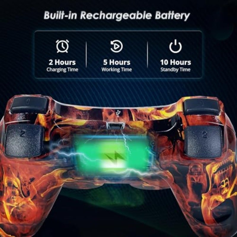 متحكم تشنداو لDualShock 3 من أجل بلاي ستيشن 3 عبوة من قطعتين، متحكم لاسلكي عالي الأداء بتكنولوجيا الاهتزاز المزدوج وتحكم بالحركة، من شركة فليم وول - Image 5