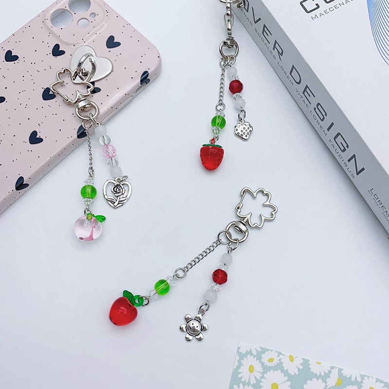 cioatu Cute Keychain Aesthetic Y2K Keychain Accessories Heart Butterfly Strawberry Bear Key Chain for Keys Bags Women Gifts - Image 4