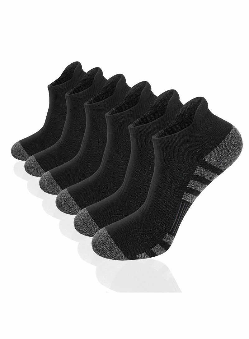 Y&D ELECDON Athletic Running Socks, Ankle Socks Low Cut Cushioned Tab 6 Pack, Breathable Sports for Men and Women - Image 1