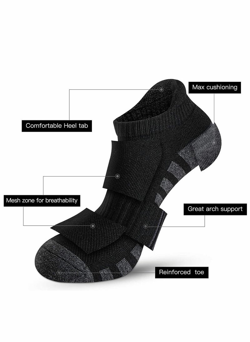 Y&D ELECDON Athletic Running Socks, Ankle Socks Low Cut Cushioned Tab 6 Pack, Breathable Sports for Men and Women - Image 2